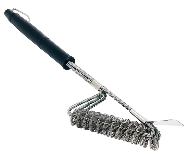 Perie de curatat gratar Inox 45 x 12 x 6 cm Negru/Argintiu
